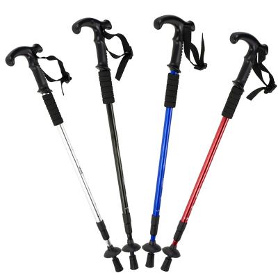 China Outdoor Equipment Hiking Multifunctional Folding Camping Trekking Hiking Walking Trekking Pole Tent Poles for sale