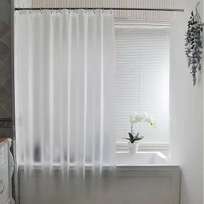 China Sustainable 3D Bathroom Shower Curtain Transparent Silk Waterproof Partition Curtain for sale