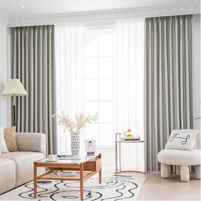 China Blackout Solid Color Living Room Bedroom Thickened Full Shading Curtain for sale