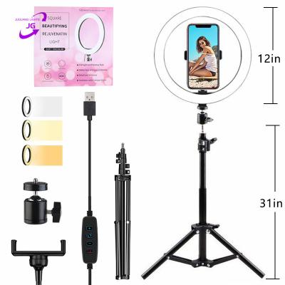 China Wholesale PORTABLE Mobile Sufficiency Ring Light 12inch Led Professional Photographic Studio Lighting With 1.6m Tripod Stand For Tiktok Beauty for sale