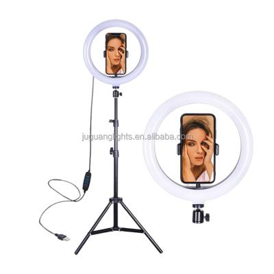 China PORTABLE 10inch 26cm Photography Led Selfie Ring Light Dimmable Camera Phone Ring Lamp 10inch for Makeup Live Visual Studio for sale