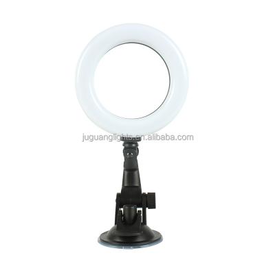 China Mini 4.5 Inch Suck Mount Portable Led Desk Ring Light For Computer Conferencing Selfie Fill Light for sale