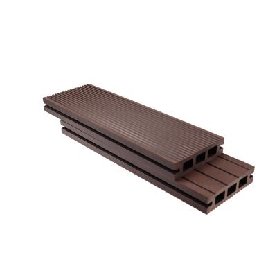 China Modern Fluted Exterior Flooring Panel wpc UV-Resistant Hollow Decking for sale