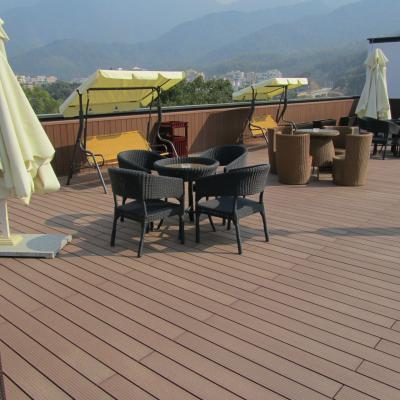 China Contemporary 3D embossed interlocking wpc decking flooring outdoor garden decorative flooring for sale