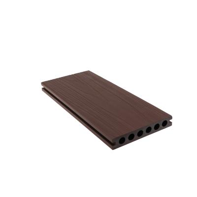 China 23*138 mm weather resistant wpc modern exterior composite decking hollow decking for sale