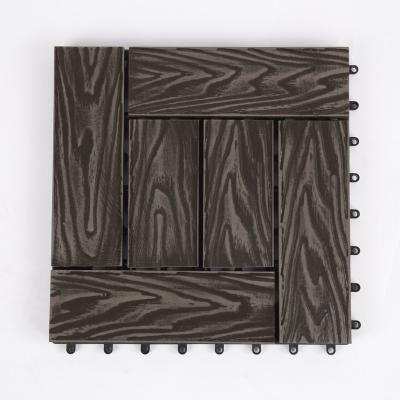 China Contemporary Wood-Texture Anti-UV Exterior Ceramic Composite Wpc DIY Decking Tiles for sale