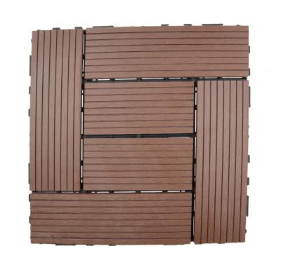 China Auti-fade wood plastic composite decking pool balcony wpc floor tiles outdoor for sale