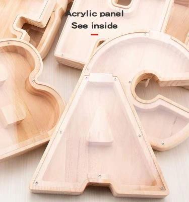 China Early Education 2021 Wooden Toy 26 Letter Piggy Bank Montessori Bestselling Educations Other Toys For Children To Amuse for sale