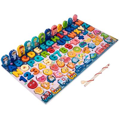 China Popular Fishing Toys 2021 New Product Baby Montessori 8 in1 Fishing Toy Count Numbers Matching Board Puzzle Toy For Kid Educational Toy for sale