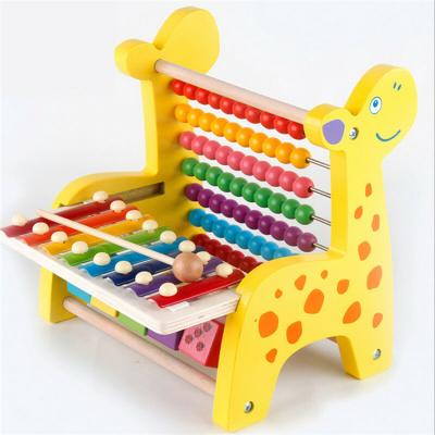 China New Design Hot Sale Educational Wooden Rainbow Colorful Abacus Stand Math Game Montessori Musical Instrument Educational Other Toys For Kid for sale