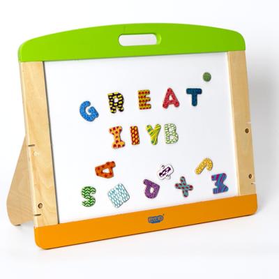 China New Arrival Writing Board Toys Gift Kids Intelligence Development Drawing Toys DIY Painting Puzzle Double Magnetic Child Easel Wooden for sale