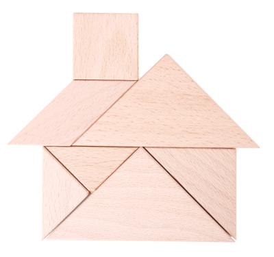 China High Quality Wooden Tangram Practice DIY 7 Pieces Educational Puzzle Toy For Kids for sale