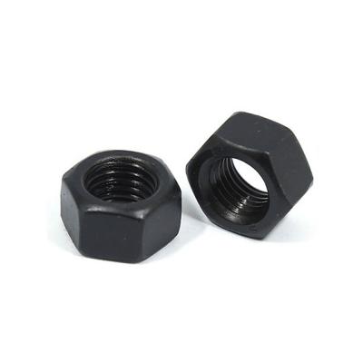 China Heavy industry factory supply black oxide M10 M12 M20 din934 hex nut for sale