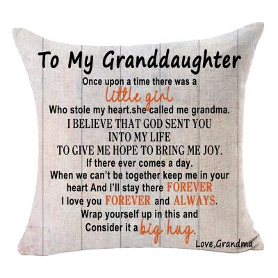 China Customizable Viable You're Appreciated A Big Hug Love You Cotton Tile Cushion Cover Square Canvas Pillow Case 18 x 18 Inches for sale