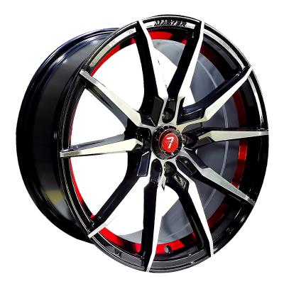 China Aftermarket wheel rims NINJA 7 aftermarket wheels machine 15*7.0 17*7.5 clear + color clear coat passenger car rims aluminum alloy wheels for sale