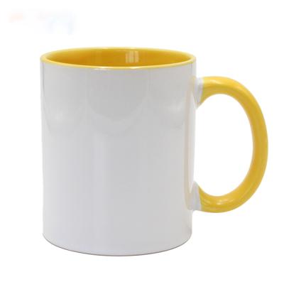 China 11oz round disposable stoneware drink cup&mug lemon diy photo printed tableware cup for tourists gift for sale