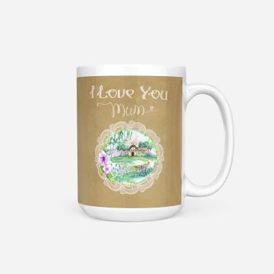 China Disposable Custom Large Round 15Oz Coffee Mug Quotes I Love You Mom Mug Gift For Mothers Day for sale