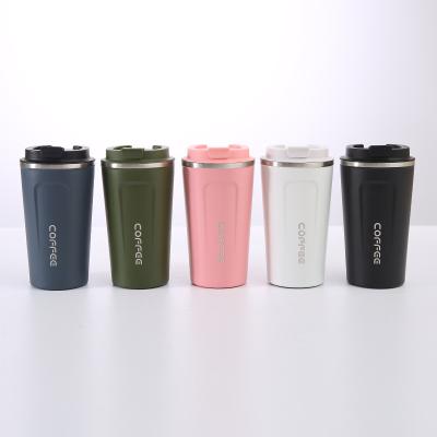 China Viable To Go Reusable Custom Logo Tumbler Vacuum Insulated Double Wall Coffee Mugs Stainless Steel Coffee Cup Mug With Lid for sale