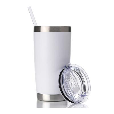 China Factory Directly Sustainable 20oz Tumbler Double Wall Vacuum Mug White Stainless Steel Travel Mugs for sale