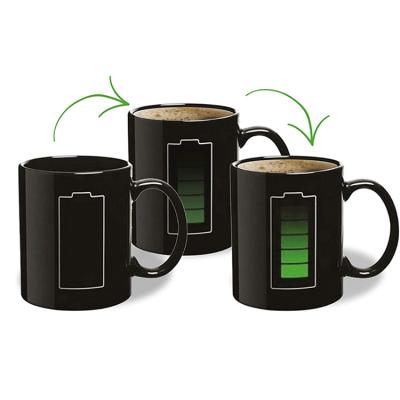 China Cheap Disposable Custom Battery Color Ceramic Heat Sensitive Activated Changing Mug for sale