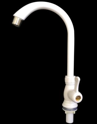 China Plastic Swan Faucets Long Handle Faucet ABS Neck Basin Metered Water Faucet for sale