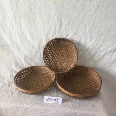 China Factory Price Viable Handmade Flat Woven Flower Basket for sale