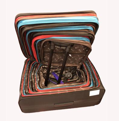 China Semi Complete Soft Luggage Trolley Luggage Semi Complete Cheap Travel Bags Semi Complete Soft Stock 12 Pcs Set for sale