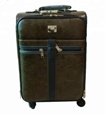 China Hot Selling Leather Luggage Business PU Trolley 4 Pcs Trolley Baggage Moving Set for sale