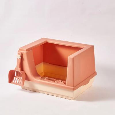 China Factory Pet Cat Litter Box Scoop Cat Plastic Indoor Trash Can For Cat Toilet Training Toilet Tray Cc-01 for sale