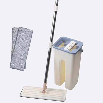 China Wholesale Cheap Viable Wet With Bucket Home Floor Microfiber Cloth Cleaning Flat Mop 360 Dry for sale