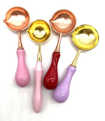 China 2023 New Colorful Wooden Wax Sealing Spoon Warmer Kit DIY Gift Decoration Wax Sealing Spoon For Melting Wax for sale