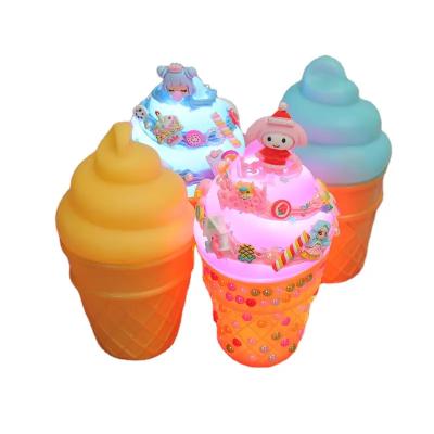 China 22023NEW Kind Glue DIY Package Handmade Material Ice Cream Toy Girl Gift Bedside Lamp Bedside Lamp for sale