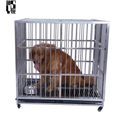 China High Quality Viable Pet Supplies Multiple Sizes Dog Kennel Stainless Steel Foldable Pet Cage for sale