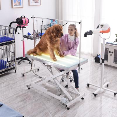 China Sustainable Folding Electric Dog Grooming Table Bar Pet Grooming Table With Wheels for sale