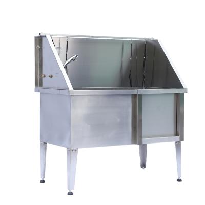 China Sustainable Dog Grooming Tub Stainless Steel Bathtub For Pet SPA Shower for sale