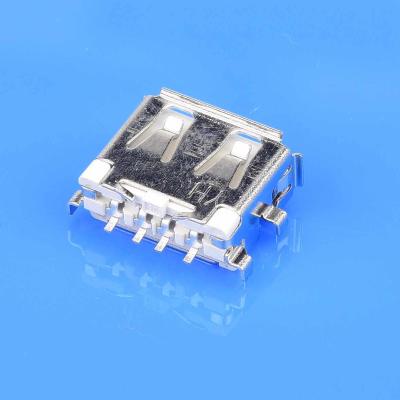 China Alinta USB 2.0 Offset-Type PCB Mount DIP USB-Anschluss 1.9H Edelstahl-Schal zu verkaufen