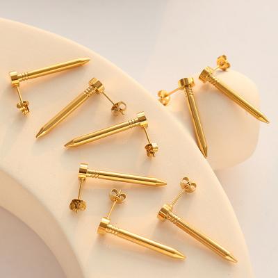 China Hot Selling Vintage Fashion Design Stud Earring 2022 New Women Exaggerate Stainless Steel Gold Plated 18k Stud Earring Jewelry Wholesale for sale