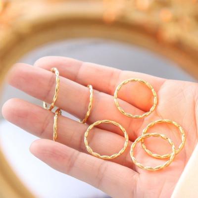 China Vintage Fashion Jewelry Pvd Gold Plated 316l Stainless Steel Water Proof Olive Knuckle Ring for sale