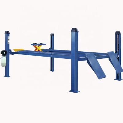 China ECO6350 5 Ton 4 Post Hydraulic Wheel Alignment Car Lift With Rolling Jack 5000kg for sale