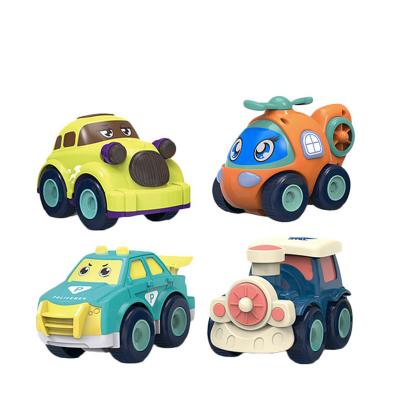 China Toy Factory Price Car Diecast Model Set Baby Two-Way Cartoon Mini Car Inertia Flat Train for sale