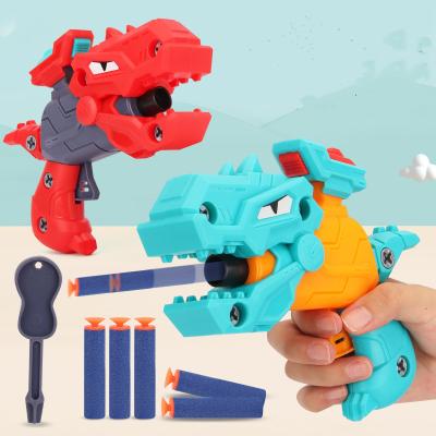 China Wholesale Soft Bullet Gun Toy Gun Dinosaur Ball Throwing Set Children's Toy Disassembly and Launch Set Soft Grip for sale