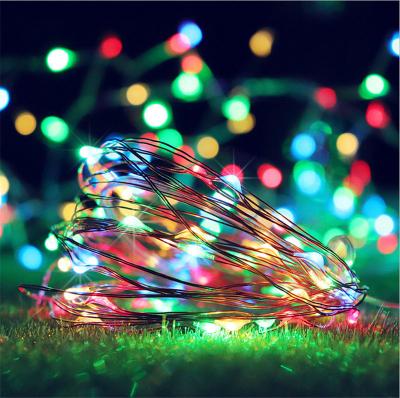 China Commercial Use 8 Mode Dimmable USB Remote Control Powered Silver LED Copper Wire String Lights Fairy Decor Christmas Garlands Light for sale