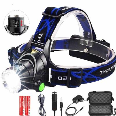 China 6000Lumens Camping Headlamp Led Headlamp L2 / T6 Head Torch Flashlight Zoomable By 18650 Battery For Hunting Fish Buzz Headlight for sale