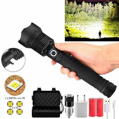 China Powerful Camping Flashlight Xhp70.2 26650 Rechargeable 26650 Torch xhp70 18650 USB Zoom Torch Tactical Led Hunting Lamp for sale