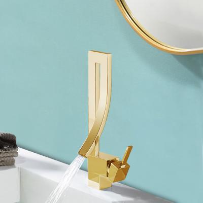 China Metered Faucets Gold Bathroom Sink Faucets Luxury Water Taps Basin Faucets Modern Brass Vanity Basin Mixers Tap Bathroom Sink Faucets for sale