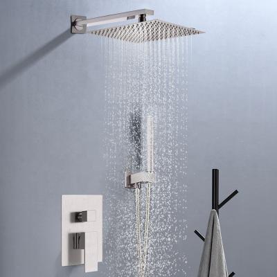 China Slide Bar Bath Room Shower Set In Stainless Steel Faucet Wall Mounted Bathroom Taps Brass Kits Rainfall Rainfall Showerset Mixer Faucet Set for sale