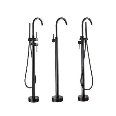 China With Black Bathtub Faucet Set Shower Mixer Taps Bathroom Water Faucets Bath Showers Tub Floor Tub Slide Bar Free Shower Faucets for sale