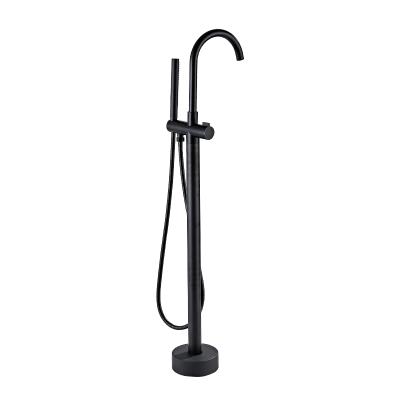 China With Freestanding Shower Faucets Shower Faucets Bathroom Water Faucets Bath Showers Bathtub Floor Tub Shower Faucet Set Matte Black for sale