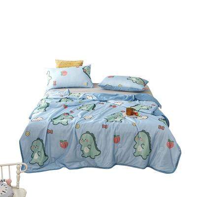 China Small Dinosaur Home Favorable Pattern Cartoon Price Summer Blue Comforter Absorb Heat Cool Feeling for sale