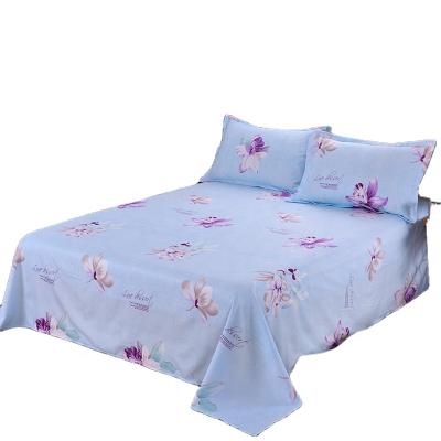 China Simple Pleasant Blue Washable Floral Pattern Color Life Idyllic Leaves Flat Sheet Non Deformation for sale